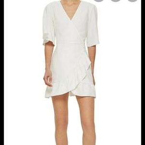 Topshop White Wrap Mini Dress Size 2